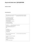 drug use and abuse exam 1 QUIZ QUESTIONS&NewLine;&NewLine;