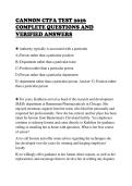 CANNON CTFA TEST 2026&NewLine;COMPLETE QUESTIONS AND&NewLine;VERIFIED ANSWERS&NewLine;