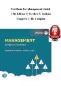 Test Bank For Management Global &Tab; 15th Edition By Stephen P&period; Robbins Chapters 1 - 18&comma; Complete