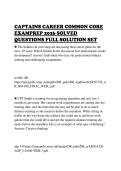 CAPTAINS CAREER COMMON CORE&NewLine;EXAMPREP 2026 SOLVED&NewLine;QUESTIONS FULL SOLUTION SET