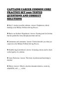 CAPTAINS CAREER COMMON CORE&NewLine;PRACTICE SET 2026 TESTED&NewLine;QUESTIONS AND CORRECT&NewLine;SOLUTIONS&NewLine;