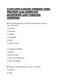 CAPTAINS CAREER COMMON CORE&NewLine;PRETEST 2026 COMPLETE&NewLine;QUESTIONS AND VERIFIED&NewLine;ANSWERS 