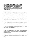 CARDIOLOGY BOARDS ABIM&NewLine;REVIEW SHEET 2026 FULL&NewLine;QUESTIONS AND ACCURATE&NewLine;ANSWERS&NewLine;