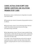 CASAC ACTUAL EXAM SCRIPT 2026&NewLine;VERIFIED QUESTIONS AND SOLUTIONS&NewLine;PREMIUM STUDY GUIDE&NewLine;