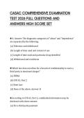CASAC COMPREHENSIVE EXAMINATION&NewLine;TEST 2026 FULL QUESTIONS AND&NewLine;ANSWERS HIGH SCORE SET&NewLine;