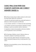 CASAC FINAL EXAM PAPER 2026&NewLine;COMPLETE QUESTIONS AND CORRECT&NewLine;ANSWERS GRADED A&plus;