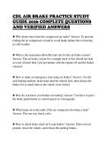 CDL AIR BRAKE PRACTICE STUDY&NewLine;GUIDE 2026 COMPLETE QUESTIONS&NewLine;AND VERIFIED ANSWERS