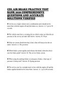 CDL AIR BRAKE PRACTICE TEST&NewLine;BANK 2026 COMPREHENSIVE&NewLine;QUESTIONS AND ACCURATE&NewLine;SOLUTIONS VERIFIED