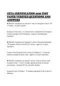 CETA CERTIFICATION 2026 TEST&NewLine;PAPER VERIFIED QUESTIONS AND&NewLine;ANSWERS&NewLine;