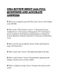 CISA REVIEW SHEET 2026 FULL&NewLine;QUESTIONS AND ACCURATE&NewLine;ANSWERS&NewLine;