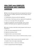 CISA TEST 2026 COMPLETE&NewLine;QUESTIONS AND VERIFIED&NewLine;ANSWERS&NewLine;