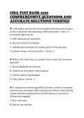 CISA TEST BANK 2026&NewLine;COMPREHENSIVE QUESTIONS AND&NewLine;ACCURATE SOLUTIONS VERIFIED