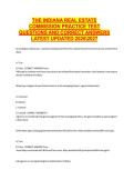 THE INDIANA REAL ESTATE &NewLine;COMMISSION PRACTICE TEST &NewLine;QUESTIONS AND CORRECT ANSWERS &NewLine;LATEST UPDATED 20262027 