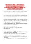NATIONAL & INDIANA STATE REAL &NewLine;ESTATE EXAM QUESTIONS WITH &NewLine;CORRECT&vert;100&percnt; VERIFIED &lpar;GRADE A&plus;&rpar; &NewLine;LATEST UPDATED 2026&sol;2027 
