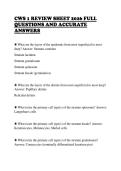 CWS 1 REVIEW SHEET 2026 FULL&NewLine;QUESTIONS AND ACCURATE&NewLine;ANSWERS 