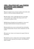 CWS 1 PRACTICE SET 2026 TESTED&NewLine;QUESTIONS AND CORRECT&NewLine;SOLUTIONS