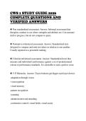 CWS 1 STUDY GUIDE 2026&NewLine;COMPLETE QUESTIONS AND&NewLine;VERIFIED ANSWERS
