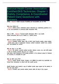 National Health Career Association&colon; Certified EKG Technician&comma; Chapter 1 &lpar;Safety&comma; Compliance&comma; & Coordinated Patient Care&rpar; Questions with Answers
