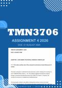 TMN3706 Assignment 4 2026 - Distinction &vert; Due 31 August 2026