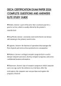DECA CERTIFICATION EXAM PAPER 2026&NewLine;COMPLETE QUESTIONS AND ANSWERS&NewLine;ELITE STUDY GUIDE&NewLine;