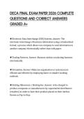 DECA FINAL EXAM PAPER 2026 COMPLETE&NewLine;QUESTIONS AND CORRECT ANSWERS&NewLine;GRADED A&plus;