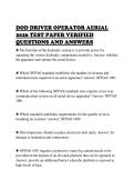 DOD DRIVER OPERATOR AERIAL&NewLine;2026 TEST PAPER VERIFIED&NewLine;QUESTIONS AND ANSWERS