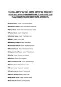 FLORIDA CERTIFICATION BOARD CERTIFIED RECOVERY&NewLine;PEER SPECIALIST COMPREHENSIVE STUDY GUIDE 2026&NewLine;FULL QUESTIONS AND SOLUTIONS GRADED A&plus;