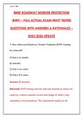 BNSF ROADWAY WORKER PROTECTION &lpar;RWP&rpar; EXAM&colon; 200&plus; VERIFIED QUESTIONS & RATIONALES &ndash; PASS YOUR BNSF CERTIFICATION WITH CONFIDENCE&NewLine;&NewLine;