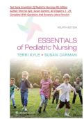 Test bank For  Essentials Of Pediatric Nursing 4th Edition Author&colon;Theresa Kyle&comma; Susan Carmen&comma; All Chapters 1 - 29&comma; Complete With Questions And Answers&comma;  Latest Version A&plus; Graded