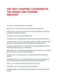 TAP TEST- CHAPTER 1 OVERVIEW OF THE TRAVEL AND TOURISM INDUSTRY