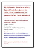 106-MDG Maryland General Dental Assisting &NewLine;Expanded Function Exam Questions And &NewLine;Correct Answers &lpar;Verified Answers&rpar; Plus &NewLine;Rationales 2026 Q&A &vert; Instant Download Pdf