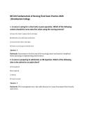 NR 224 Fundamentals of Nursing Final Exam Practice 2026&NewLine;&vert;Chamberlain College