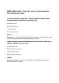 NR 226 &vert; Adult Health I &vert; Final Exam Version 1 Practice Questions&NewLine;2026 &vert;Chamberlain College
