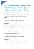 ATI Nursing Leadership and Management Exam Actual Exam 2026&sol;2027 &ndash; Complete Exam-Style Questions with Detailed Rationales &vert; 100&percnt; Verified &ndash; Pass Guaranteed &ndash; A&plus; Graded&NewLine;&NewLine;