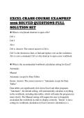 EXCEL CRASH COURSE EXAMPREP&NewLine;2026 SOLVED QUESTIONS FULL&NewLine;SOLUTION SET