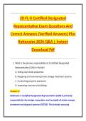 20-FL-X Certified Designated &NewLine;Representative Exam Questions And &NewLine;Correct Answers &lpar;Verified Answers&rpar; Plus &NewLine;Rationales 2026 Q&A &vert; Instant &NewLine;Download Pdf 