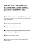 KUMON LEVEL N EXAM REVIEW 2026&NewLine;ACCURATE QUESTIONS AND CORRECT&NewLine;SOLUTIONS MASTER STUDY SHEET&NewLine;