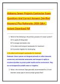 Alabama Sewer Projects Contractor Exam &NewLine;Questions And Correct Answers &lpar;Verified &NewLine;Answers&rpar; Plus Rationales 2026 Q&A &vert; &NewLine;Instant Download Pdf