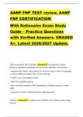 AANP Exam Study Guide &ndash;  Practice Questions with  Verified Answers&period; GRADED A&plus;&period;  Latest 2026&sol;2027 Update&period; 