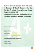 Nur166 Exam 1 Hondros &ndash; Concepts of Family Centered Nursing &vert; 100 Verified Q&A&NewLine;