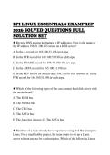 LPI LINUX ESSENTIALS EXAMPREP&NewLine;2026 SOLVED QUESTIONS FULL&NewLine;SOLUTION SET&NewLine;