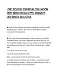 LSUE BIOLOGY 1001 FINAL EVALUATION&NewLine;2026 TOPIC BREAKDOWN CORRECT&NewLine;RESPONSES RESOURCE&NewLine;