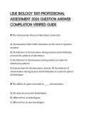 LSUE BIOLOGY 1001 PROFESSIONAL&NewLine;ASSESSMENT 2026 QUESTION ANSWER&NewLine;COMPILATION VERIFIED GUIDE&NewLine;