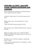 LSUS MBA 704 TEST 1 2026 TEST&NewLine;PAPER VERIFIED QUESTIONS AND&NewLine;ANSWERS
