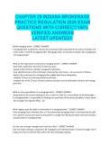 CHAPTER 29 INDIANA BROKERAGE &NewLine;PRACTICE REGULATION 2026 EXAM &NewLine;QUESTIONS WITH CORRECT&sol;100&percnt; &NewLine;VERIFIED ANSWERS &NewLine;LATEST UPDATED&excl;&excl;
