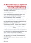 GA Pest Control Employee Registration Exam Questions & Answers 2026 A&plus;