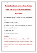 FLORIDA REAL ESTATE LICENSE EXAM WITH 200&plus; PRACTICE QUESTIONS&comma; ANSWERS & RATIONALES &ndash; FULL LAWS & RULES STUDY GUIDE