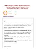 NURS 316 Final Exam Prep Questions and Correct Answers &lpar;Verified Answers&rpar; Graded A&plus; &vert; New Update 2026&sol;2027 &vert; West Coast University