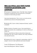 MBA 620 FINAL 2026 TEST PAPER&NewLine;VERIFIED QUESTIONS AND&NewLine;ANSWERS&NewLine;