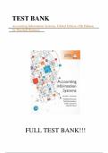 Test bank for Accounting Information Systems&comma; Global Edition 15th Edition all chapters fully covered with questions and answers graded A&plus;
